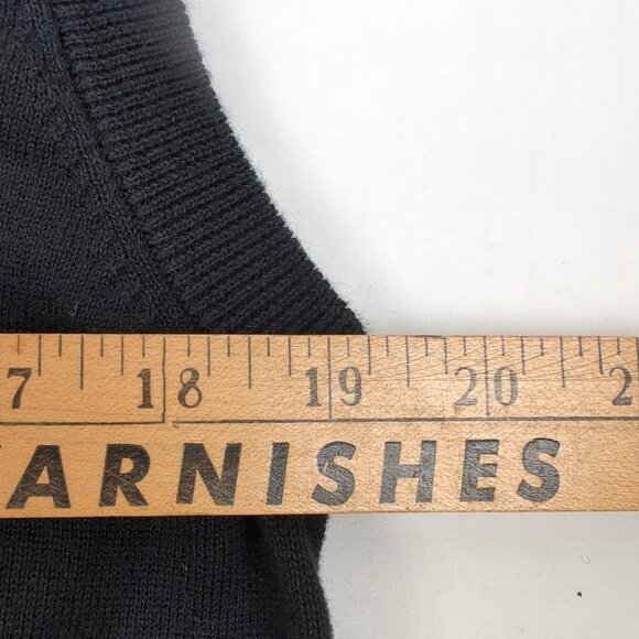 Chaps Men's Black V-Neck Sweater Vest Sleeveless Monogram Logo, Size Medium - Picture 5 of 6